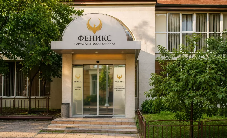 Вход в наркологическую клинику «Феникс» в Уварове